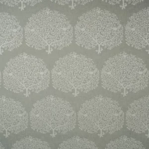 white botanical jacquard fabric from Fibre Naturelle