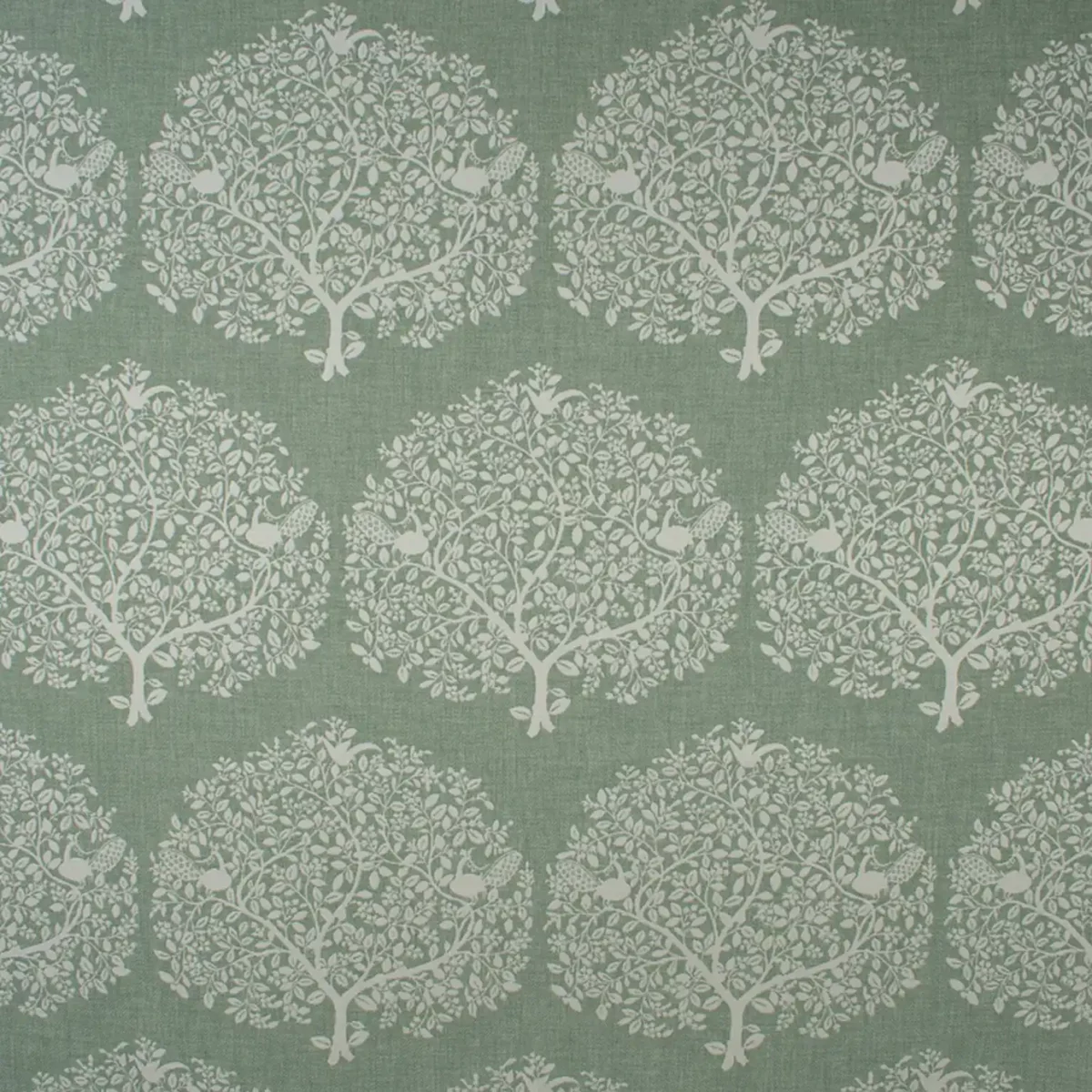 Tree of Life Fabric - Willow by green botanical jacquard fabric from Fibre Naturelle