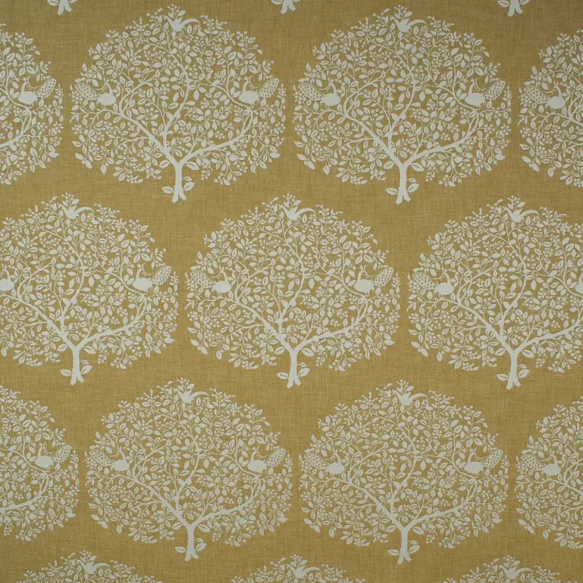 yellow botanical jacquard fabric from Fibre Naturelle