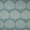 blue botanical jacquard fabric from Fibre Naturelle