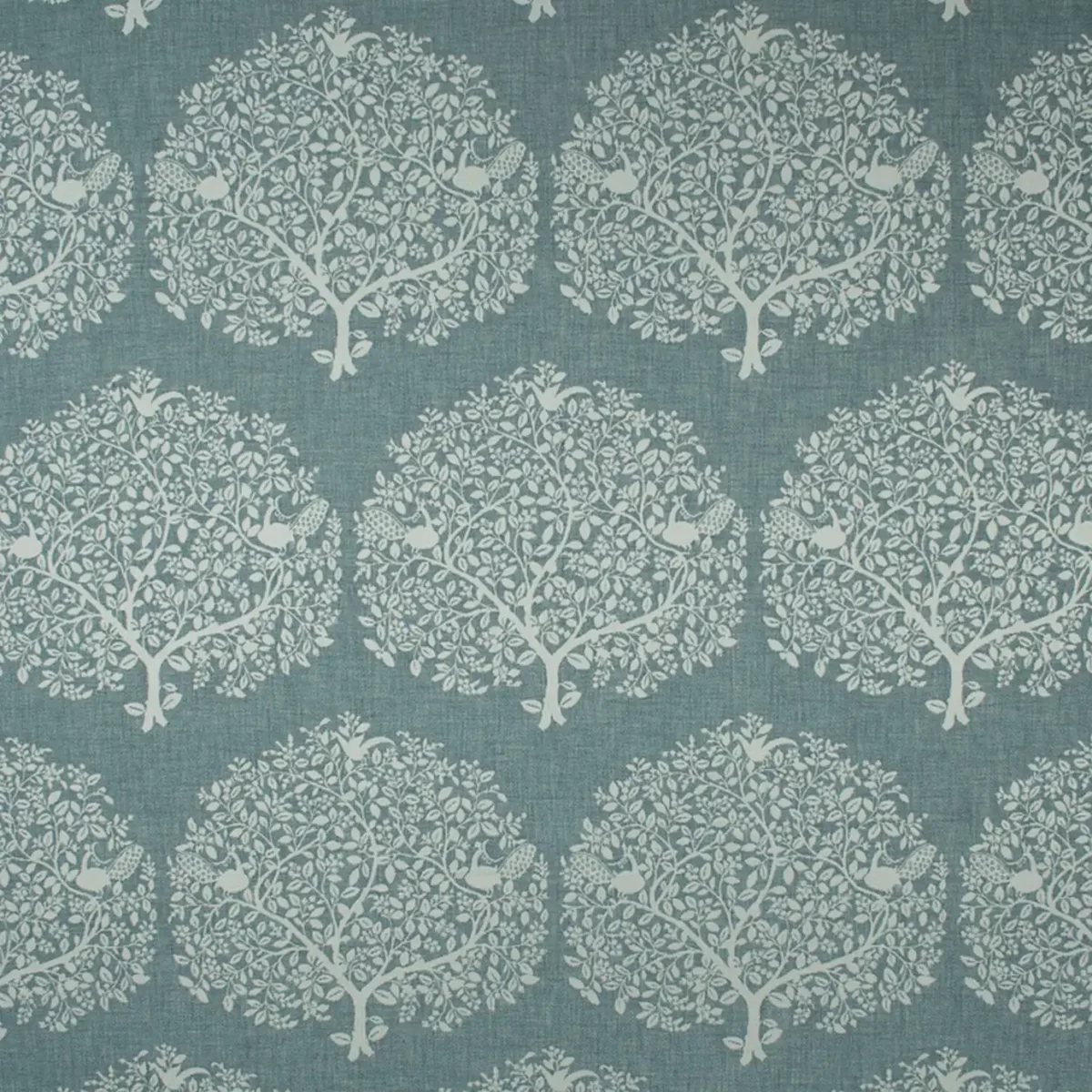 Tree of Life Fabric - Arona by blue botanical jacquard fabric from Fibre Naturelle