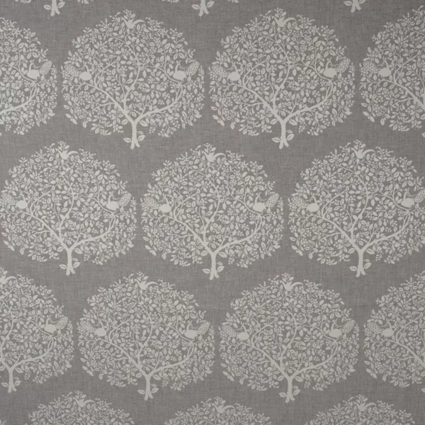 black-grey botanical jacquard fabric from Fibre Naturelle