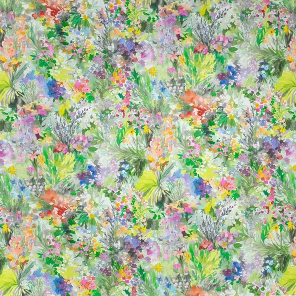 Secret Garden Fabric - Eden by multicolour botanical cotton fabric from Fibre Naturelle