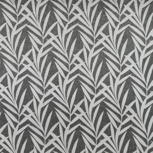 black-grey botanical woven fabric from Fibre Naturelle