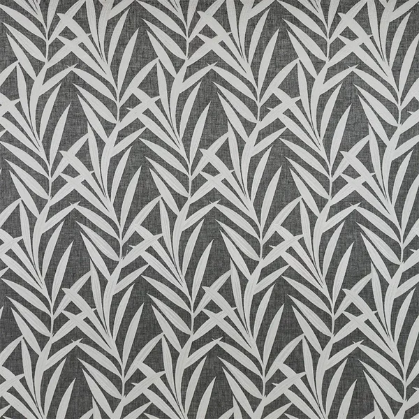 Sagano Fabric - Endless by black-grey botanical woven fabric from Fibre Naturelle