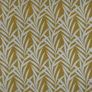 yellow botanical woven fabric from Fibre Naturelle