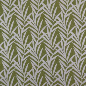 green botanical woven fabric from Fibre Naturelle