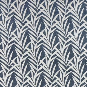 blue botanical woven fabric from Fibre Naturelle