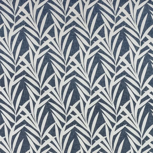 blue botanical woven fabric from Fibre Naturelle