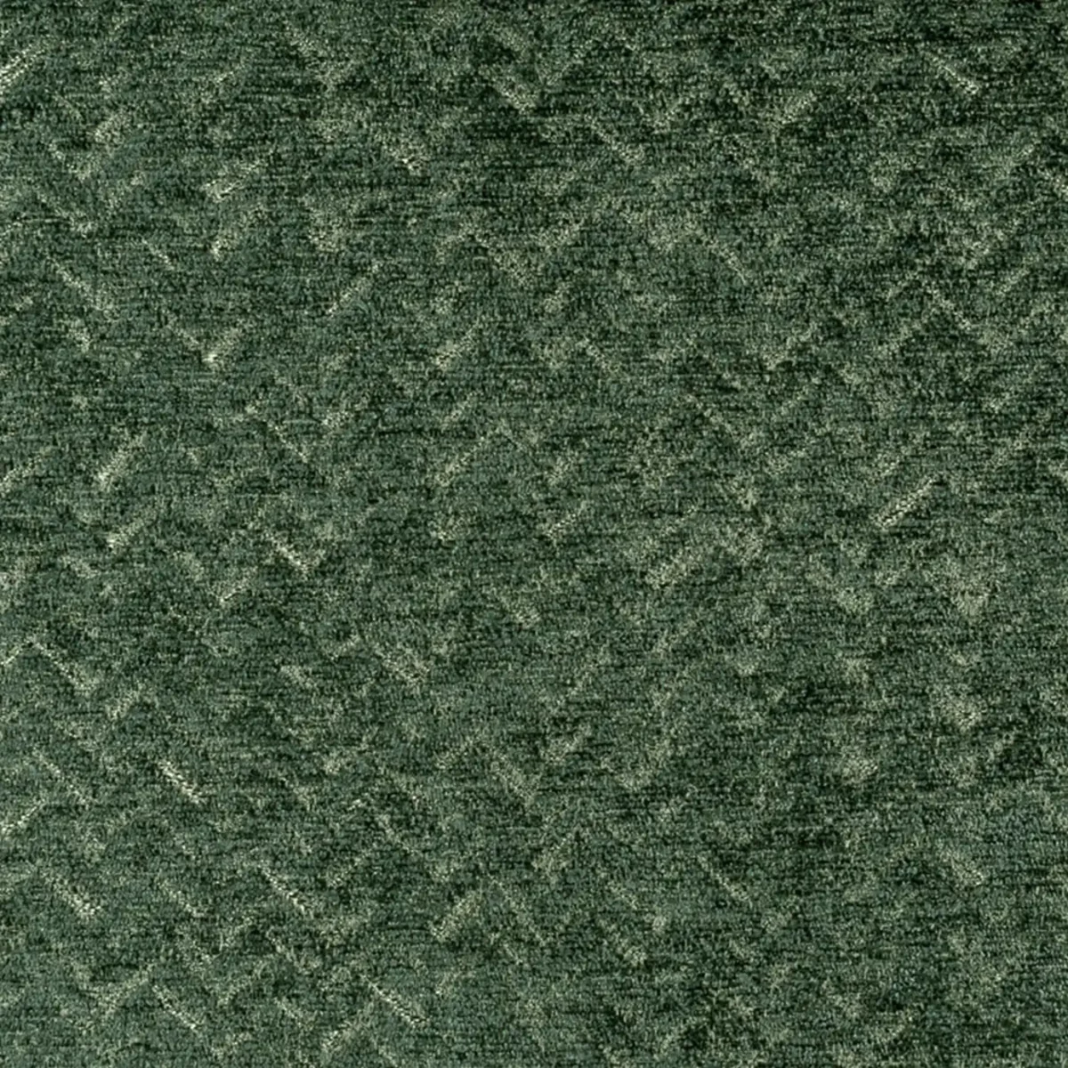 Romeo Fabric - Fir by green plain velvet-chenille fabric from Fibre Naturelle
