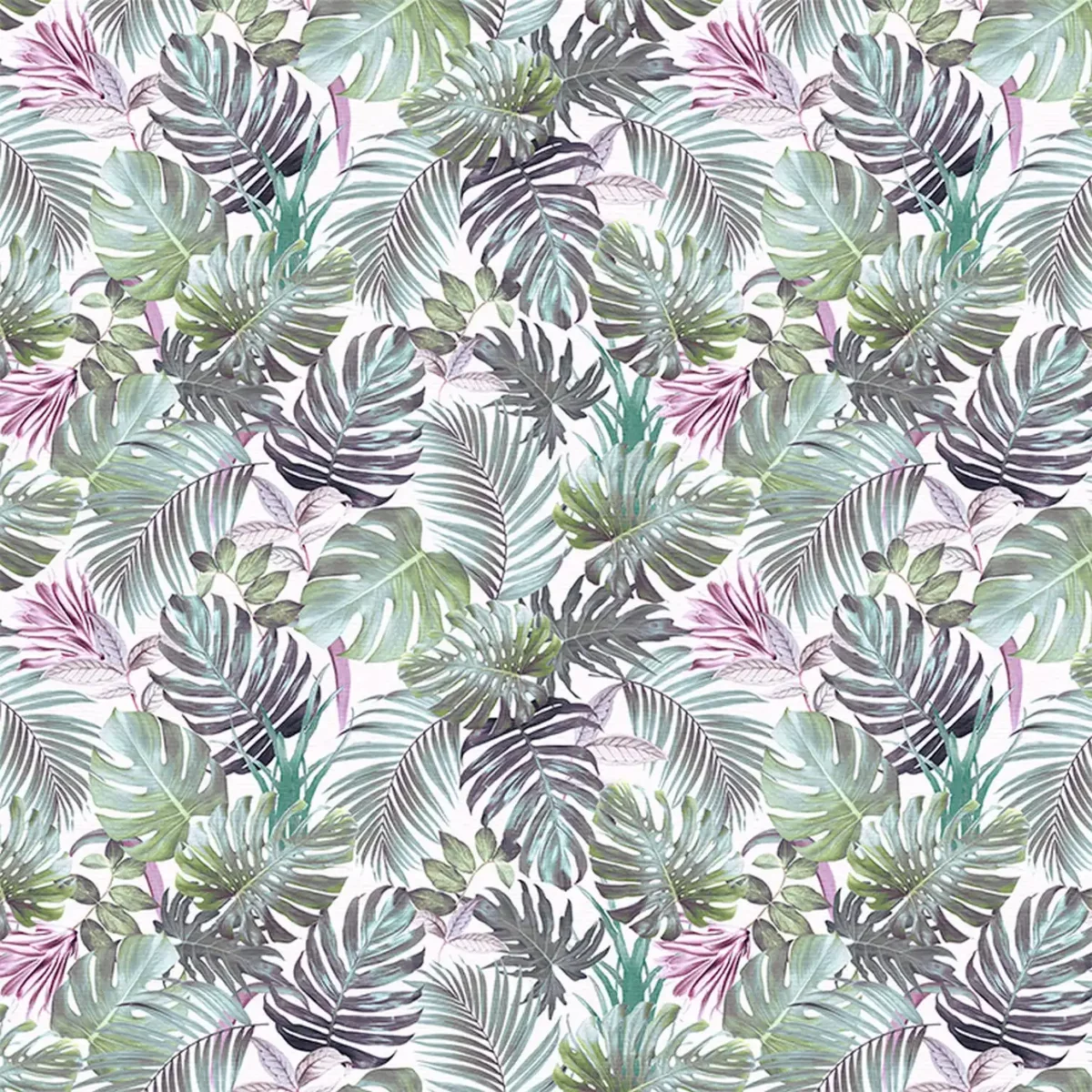 purple botanical cotton fabric from Fibre Naturelle