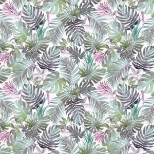 purple botanical cotton fabric from Fibre Naturelle