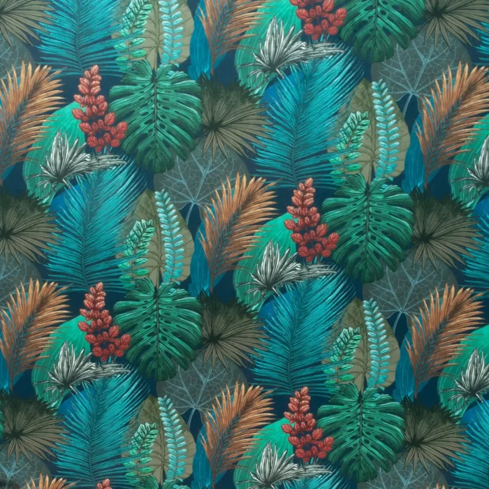 Rainforest Fabric - Kingfisher swatch