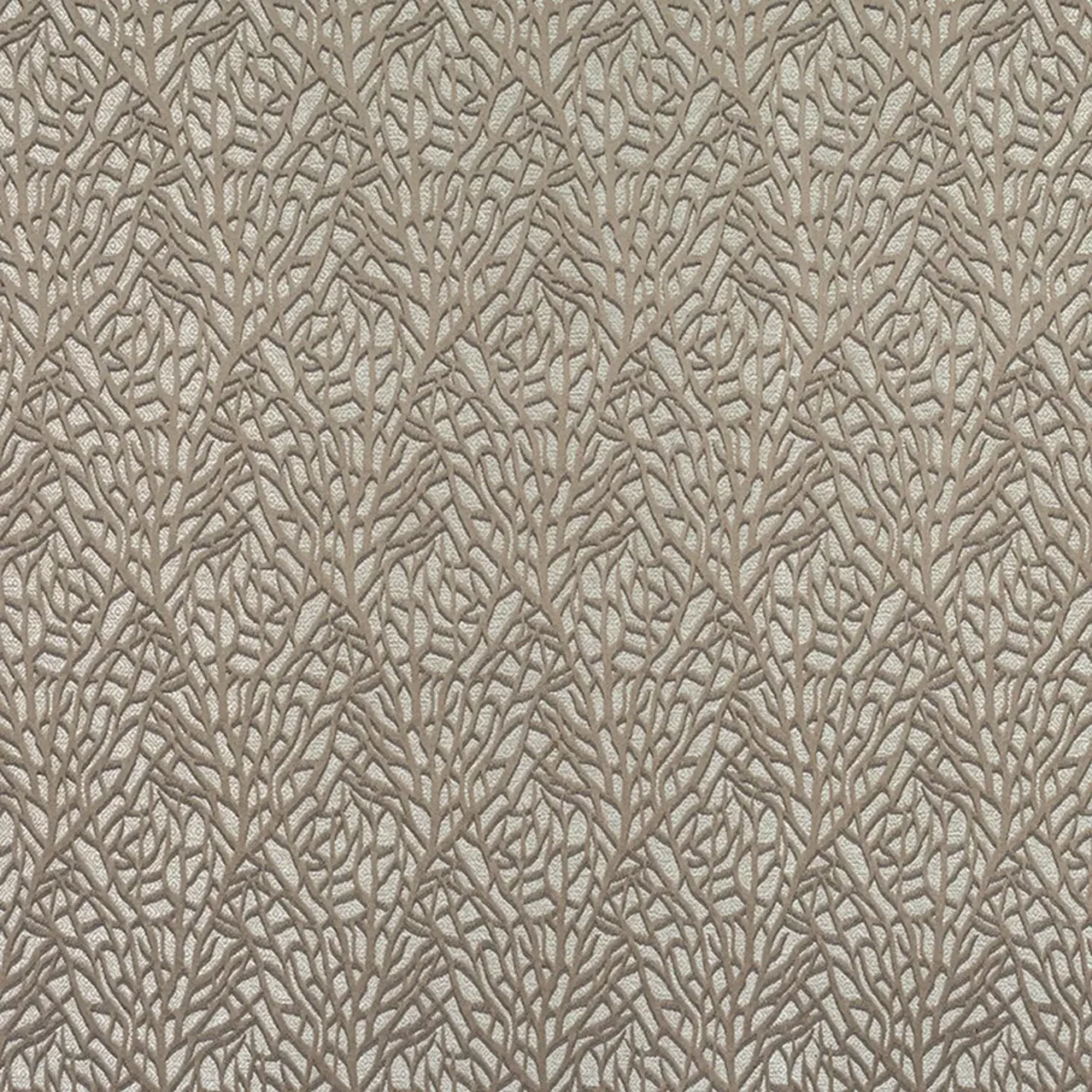 brown botanical jacquard fabric from Fibre Naturelle