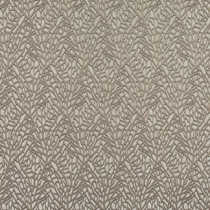 brown botanical jacquard fabric from Fibre Naturelle