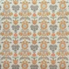 orange botanical embroideried fabric from Fibre Naturelle