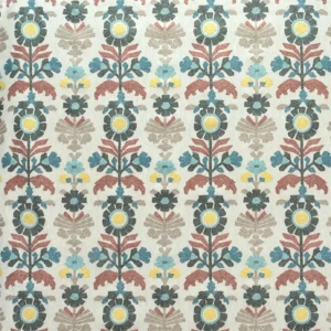multicolour botanical embroideried fabric from Fibre Naturelle