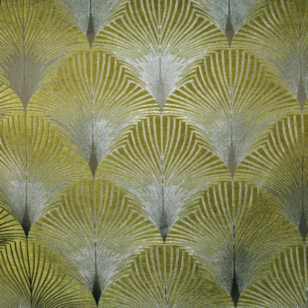 New York Fabric - Central by green contemporary velvet-chenille fabric from Fibre Naturelle