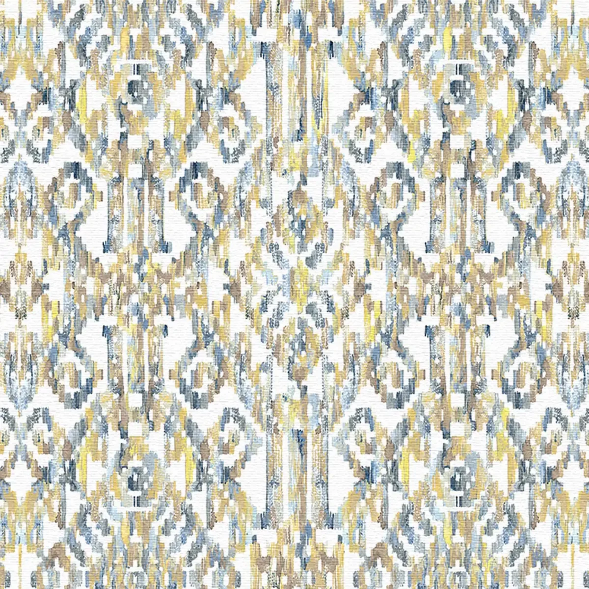 yellow geometric cotton fabric from Fibre Naturelle