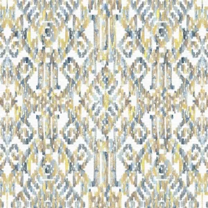 yellow geometric cotton fabric from Fibre Naturelle