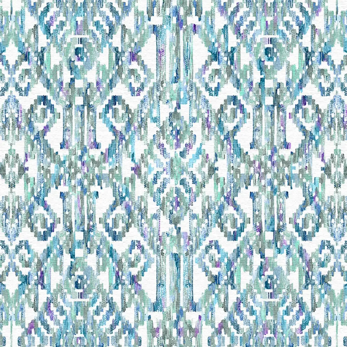 blue geometric cotton fabric from Fibre Naturelle