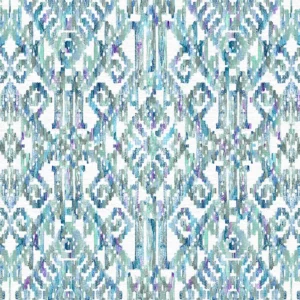 blue geometric cotton fabric from Fibre Naturelle