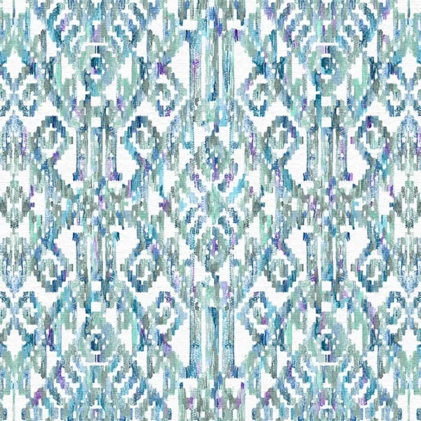 Marrakesh Fabric - Aqua by blue geometric cotton fabric from Fibre Naturelle