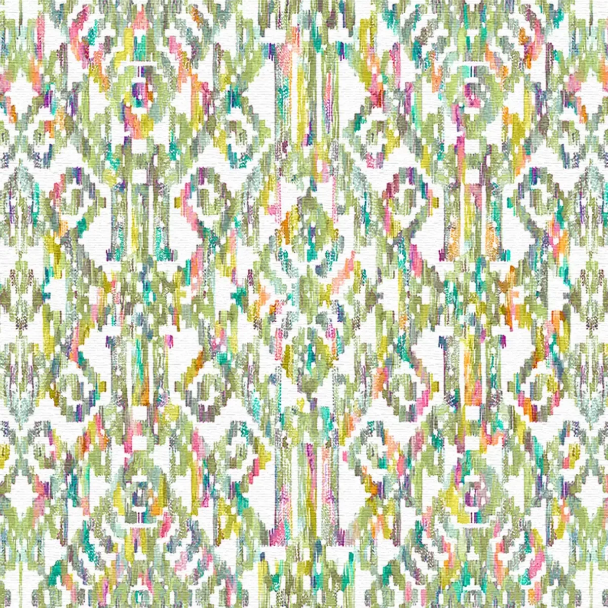 Marrakesh Fabric - Apple by green geometric cotton fabric from Fibre Naturelle