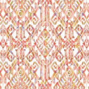 red geometric cotton fabric from Fibre Naturelle