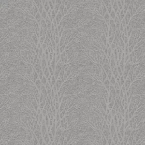 black-grey botanical jacquard fabric from Fibre Naturelle