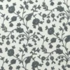 black-grey botanical embroideried fabric from Fibre Naturelle