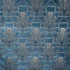blue geometric velvet-chenille fabric from Fibre Naturelle
