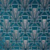 blue geometric velvet-chenille fabric from Fibre Naturelle