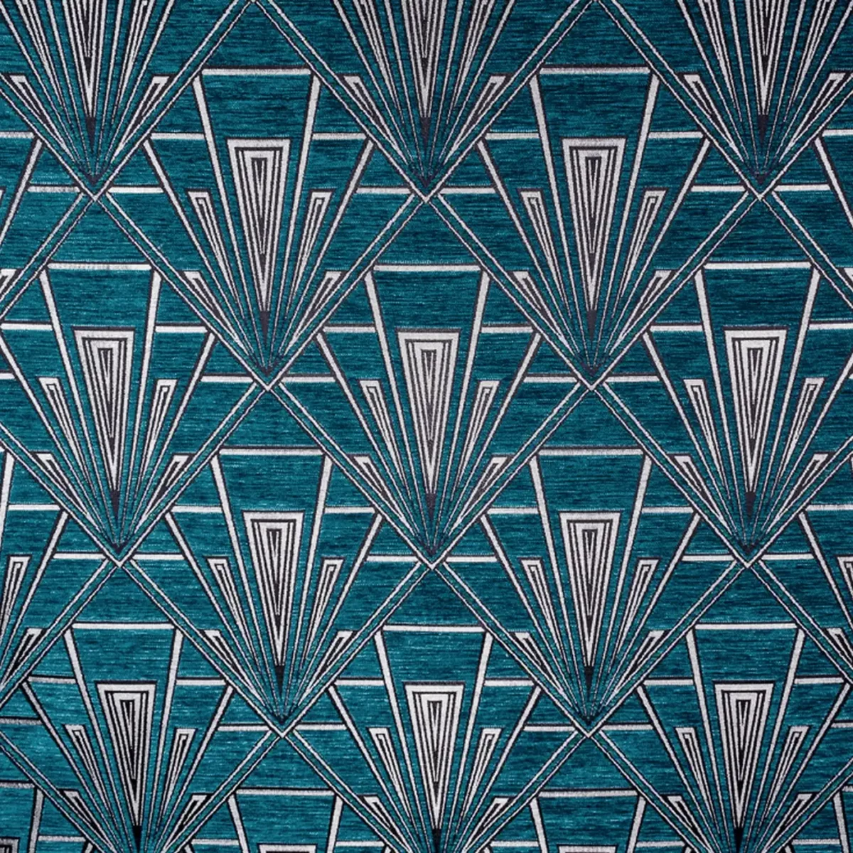 Gatsby Fabric - Plaza by blue geometric velvet-chenille fabric from Fibre Naturelle