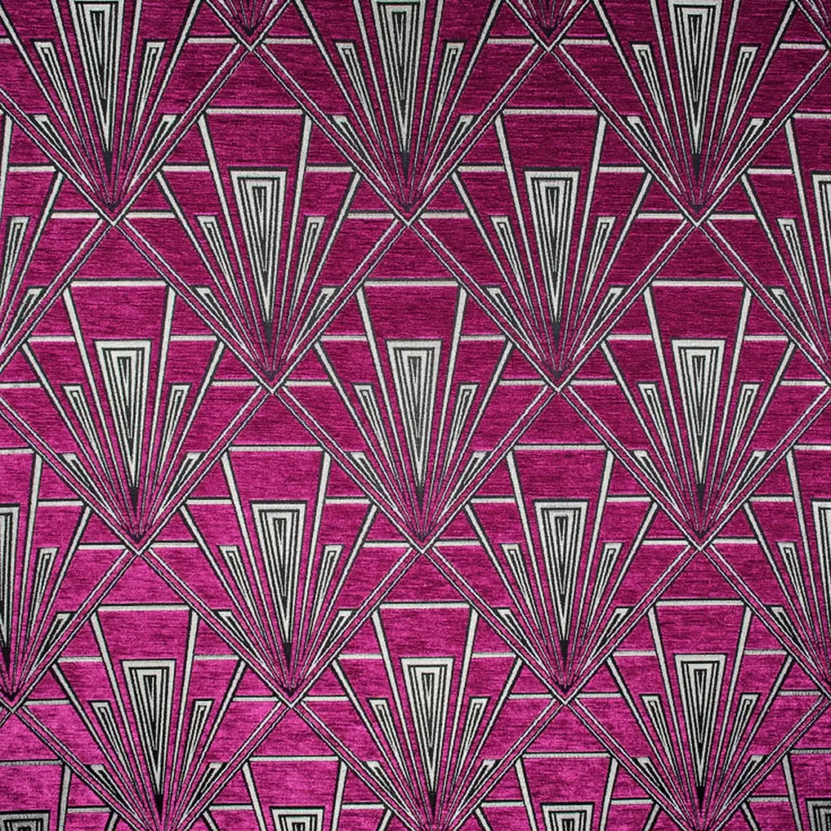 purple geometric velvet-chenille fabric from Fibre Naturelle