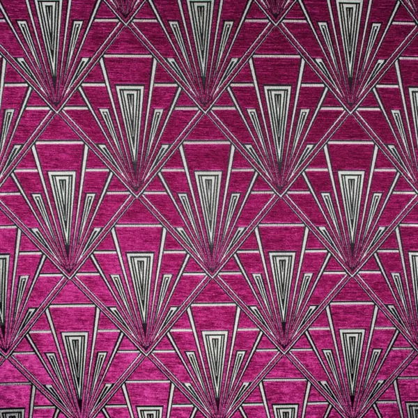 purple geometric velvet-chenille fabric from Fibre Naturelle