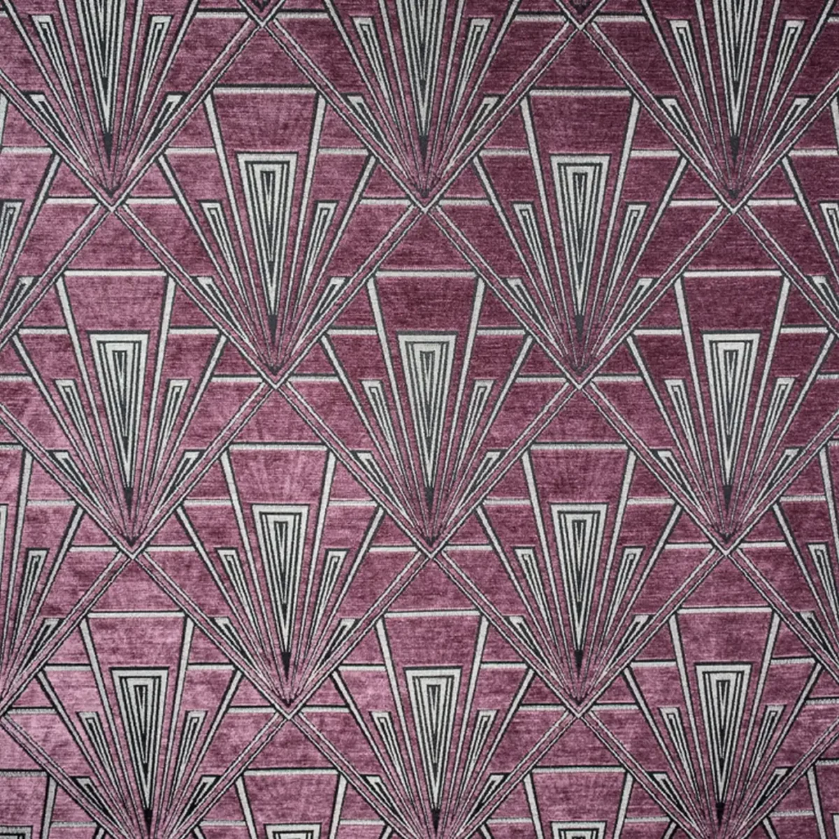 Gatsby Fabric - Mackintosh by purple geometric velvet-chenille fabric from Fibre Naturelle