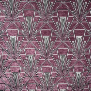purple geometric velvet-chenille fabric from Fibre Naturelle