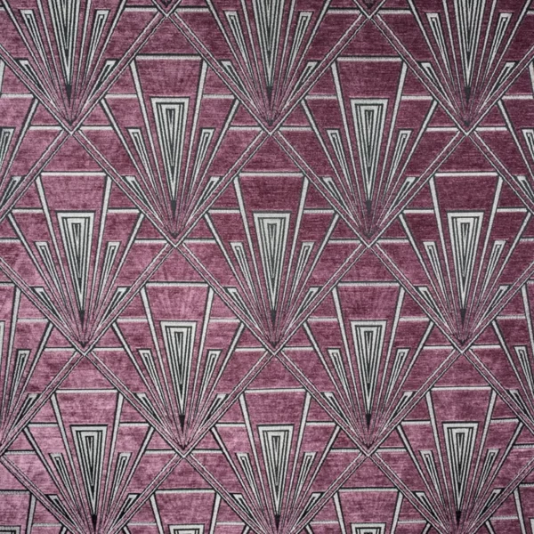 purple geometric velvet-chenille fabric from Fibre Naturelle