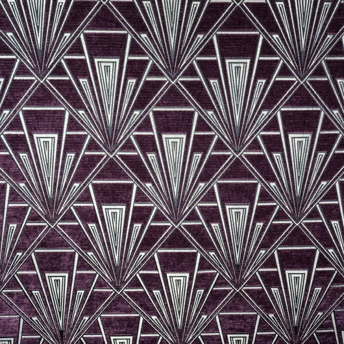 Gatsby Fabric - Astoria by purple geometric velvet-chenille fabric from Fibre Naturelle