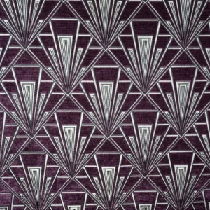 purple geometric velvet-chenille fabric from Fibre Naturelle