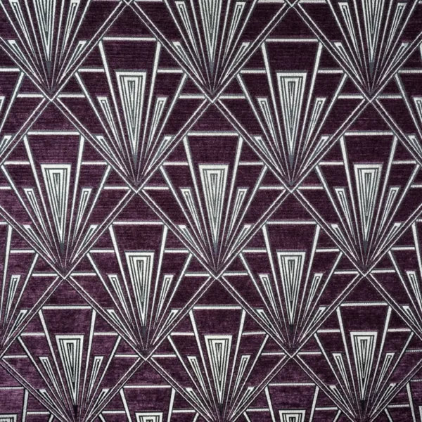 purple geometric velvet-chenille fabric from Fibre Naturelle