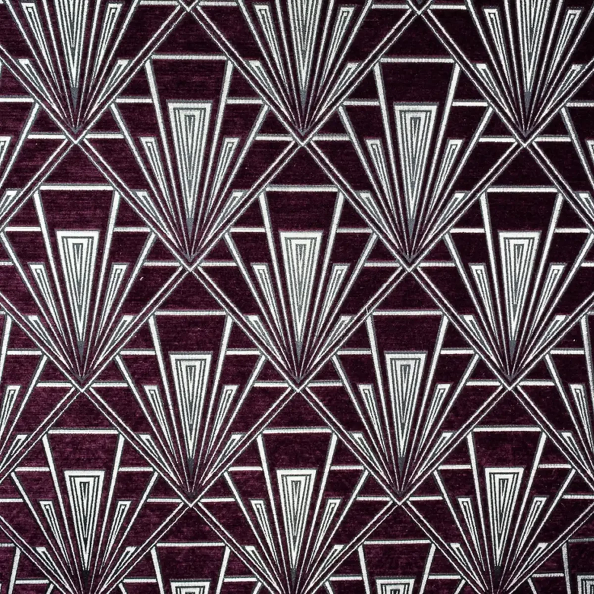 Gatsby Fabric - Hoffman by purple geometric velvet-chenille fabric from Fibre Naturelle