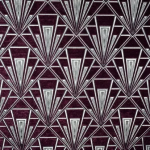 purple geometric velvet-chenille fabric from Fibre Naturelle