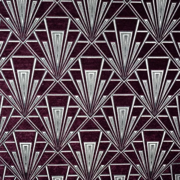 Gatsby Fabric - Hoffman by purple geometric velvet-chenille fabric from Fibre Naturelle