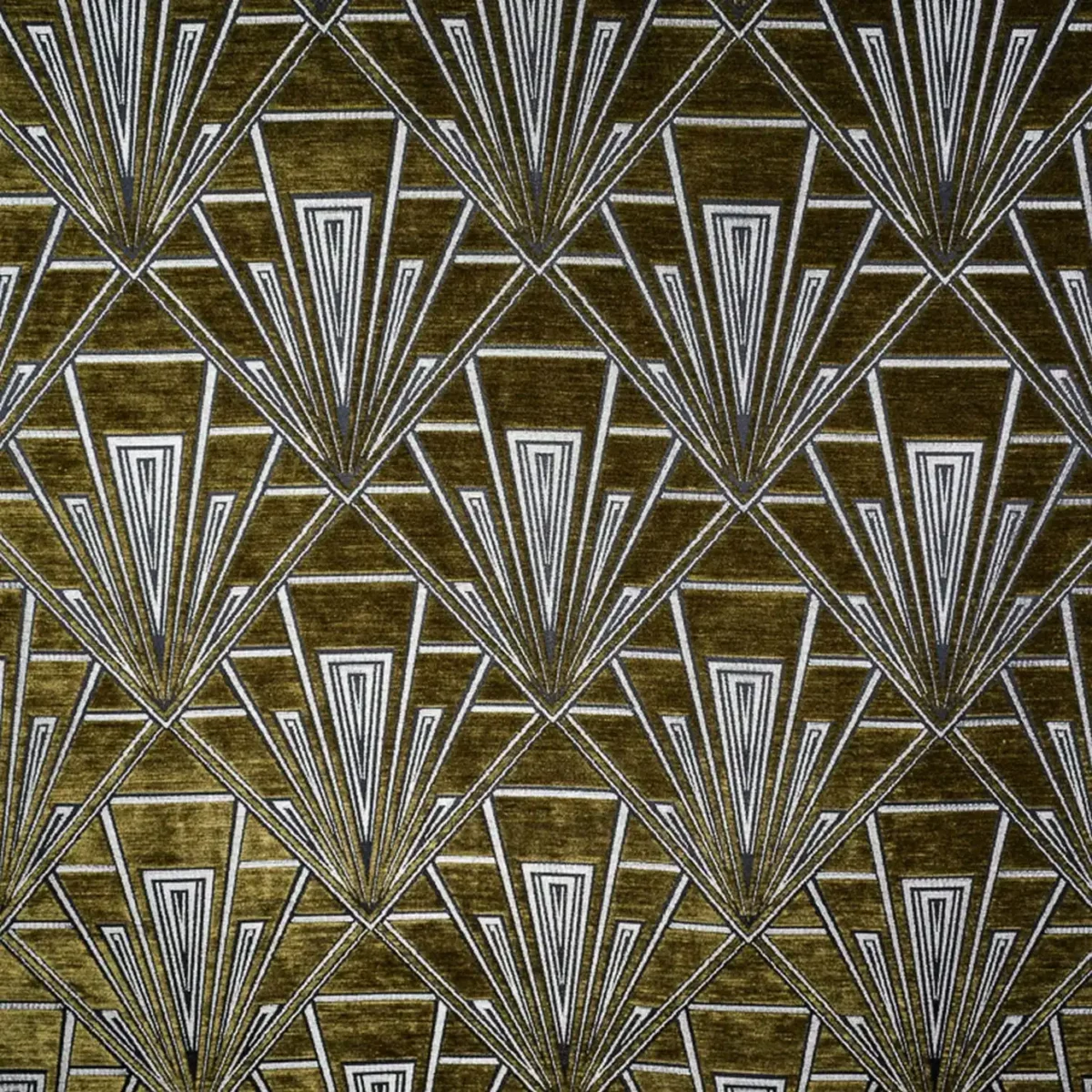 Gatsby Fabric - Clarice by yellow geometric velvet-chenille fabric from Fibre Naturelle