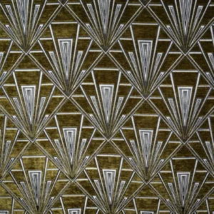 yellow geometric velvet-chenille fabric from Fibre Naturelle