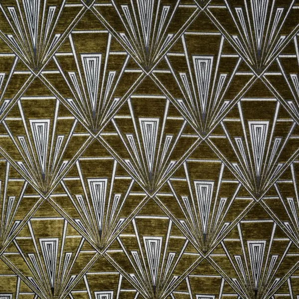 Gatsby Fabric - Clarice by yellow geometric velvet-chenille fabric from Fibre Naturelle