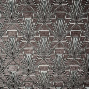 black-grey geometric velvet-chenille fabric from Fibre Naturelle