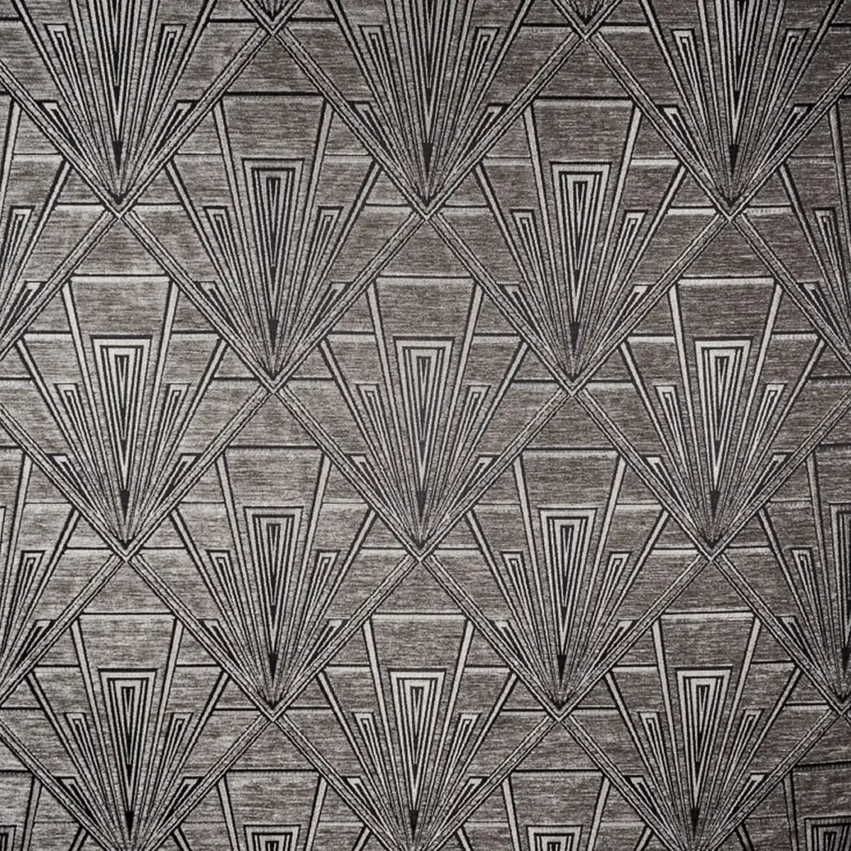 Gatsby Fabric - Chrysler by black-grey geometric velvet-chenille fabric from Fibre Naturelle